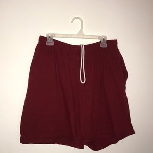 Plain red shorts
